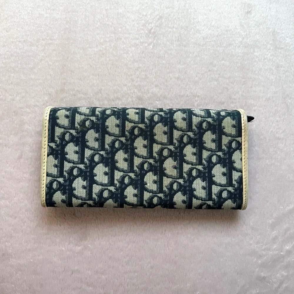 Authentic Dior Blue and Cream Wallet